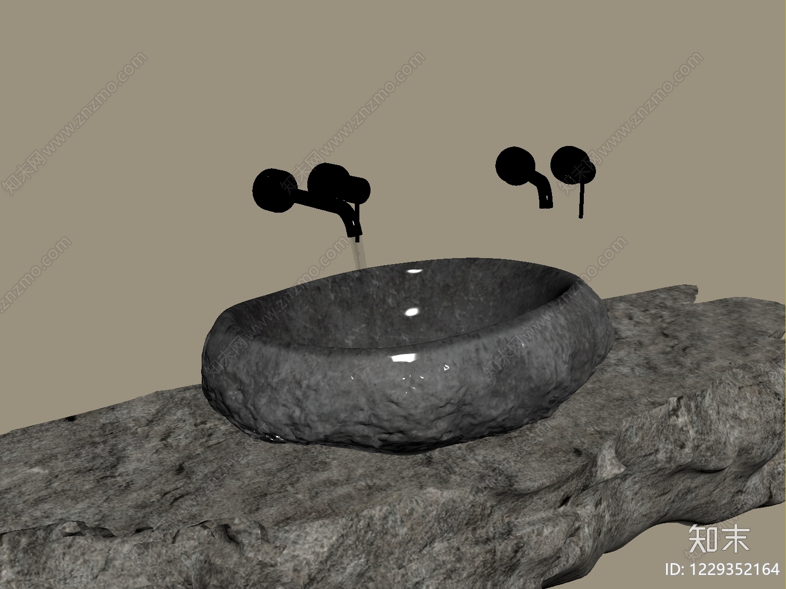 侘寂台盆SU模型下载【ID:1229352164】