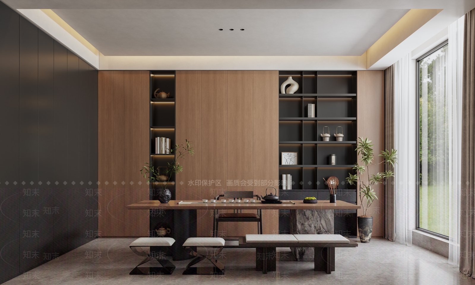 新中式茶室3D模型下载【ID:1229352255】