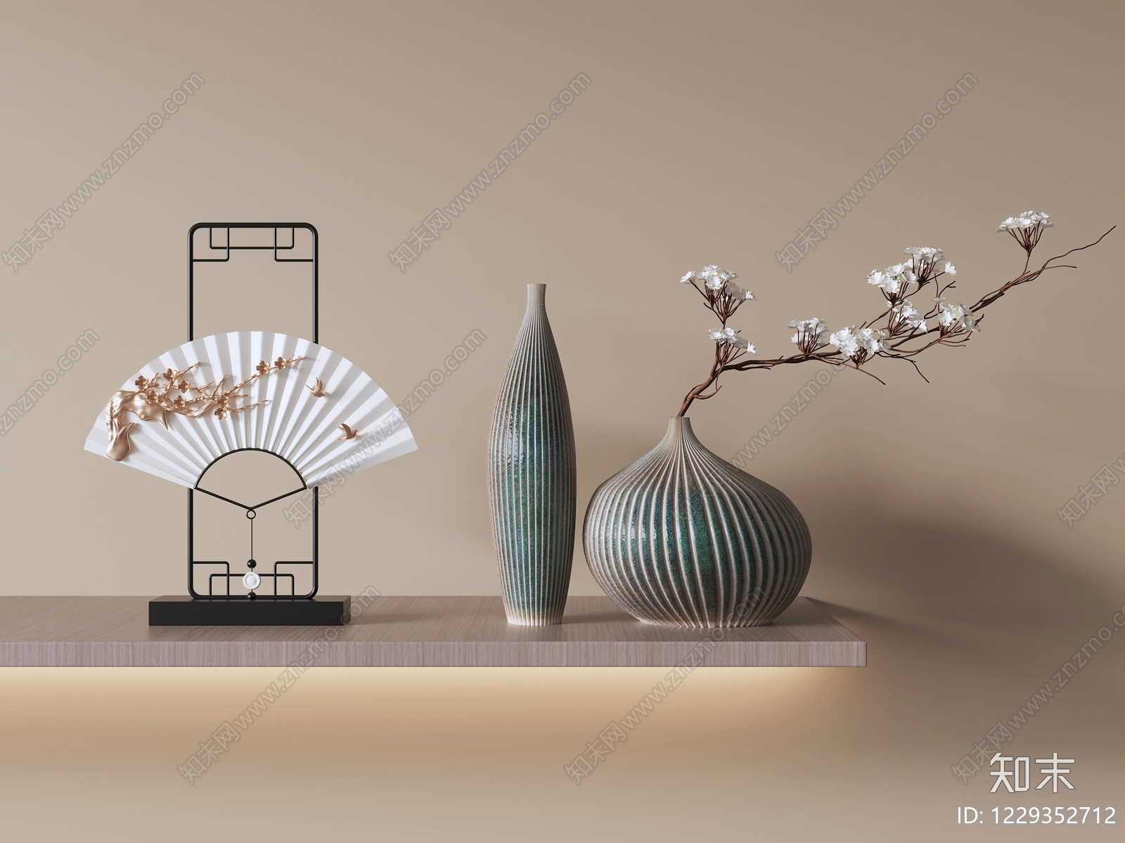 新中式摆件组合SU模型下载【ID:1229352712】
