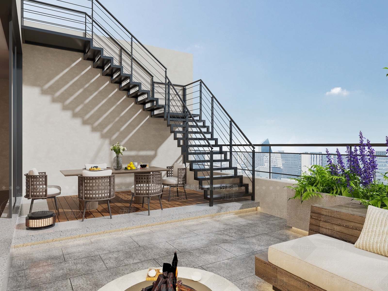 现代简约屋顶花园3D模型下载【ID:1229353119】