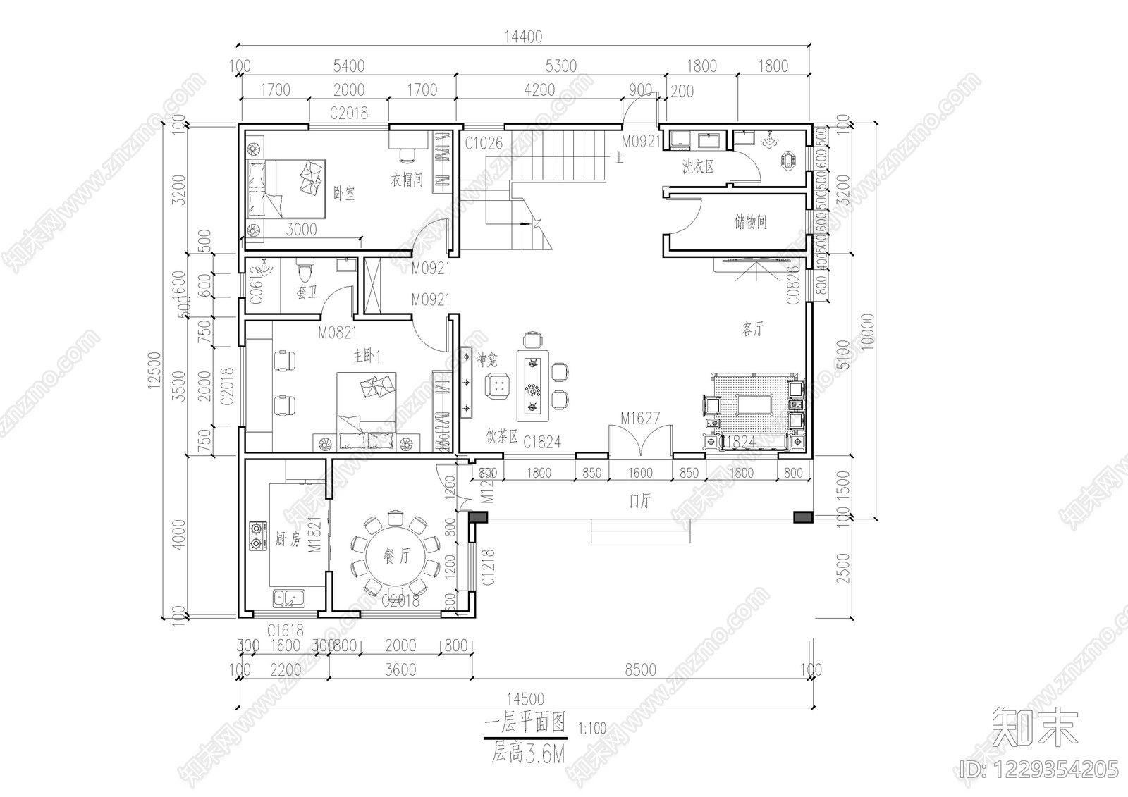 别墅建筑cad施工图下载【ID:1229354205】