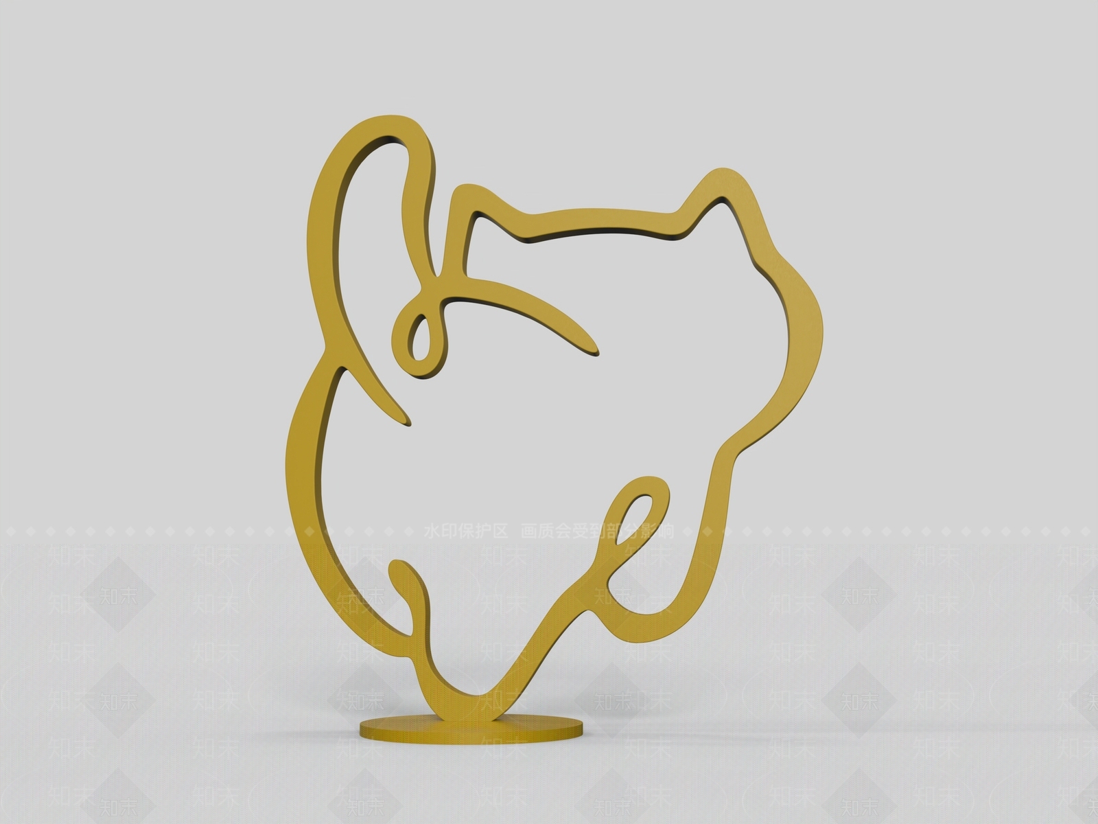 轻奢雕塑摆件3D模型下载【ID:1229354489】