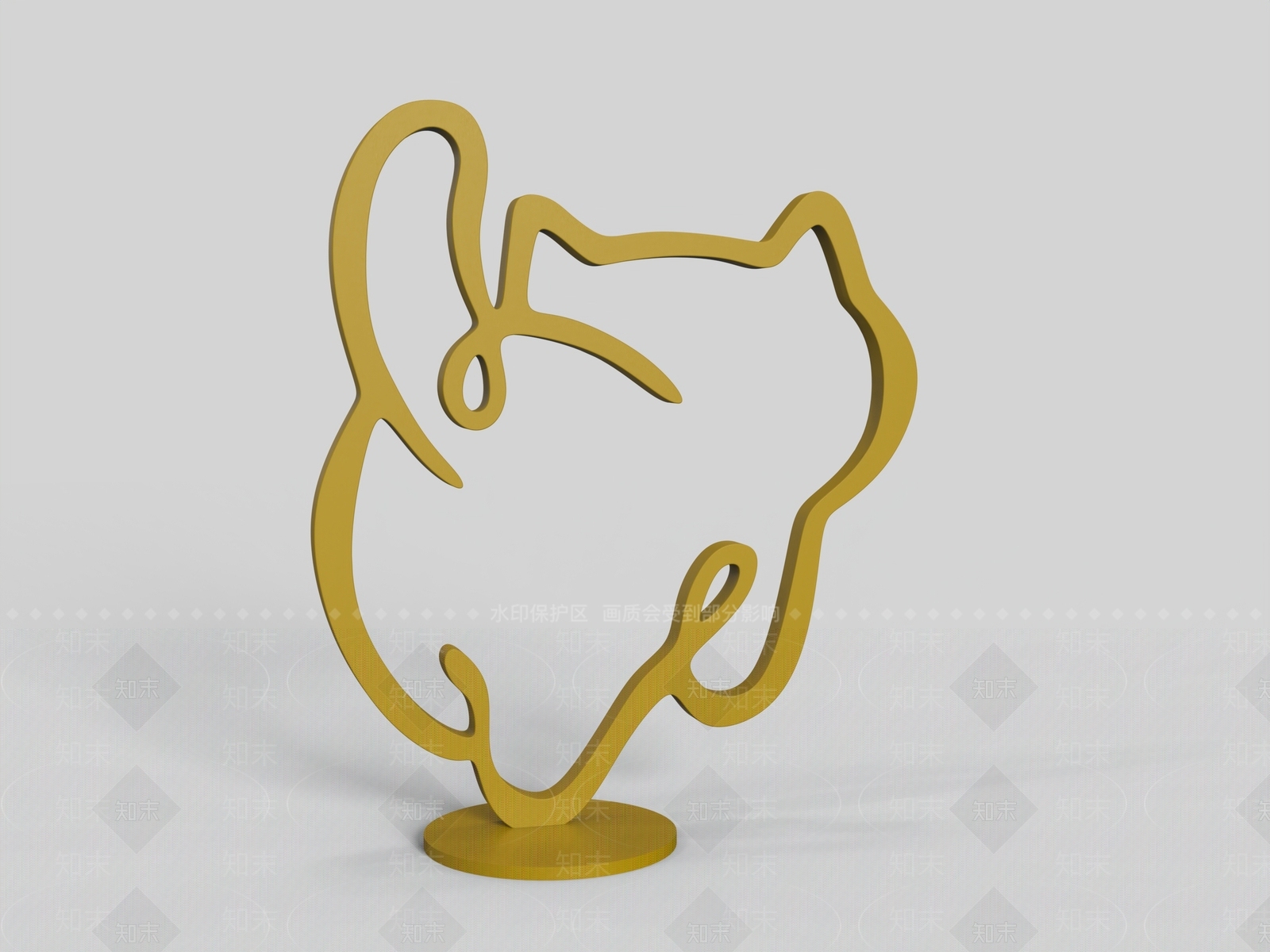 轻奢雕塑摆件3D模型下载【ID:1229354489】