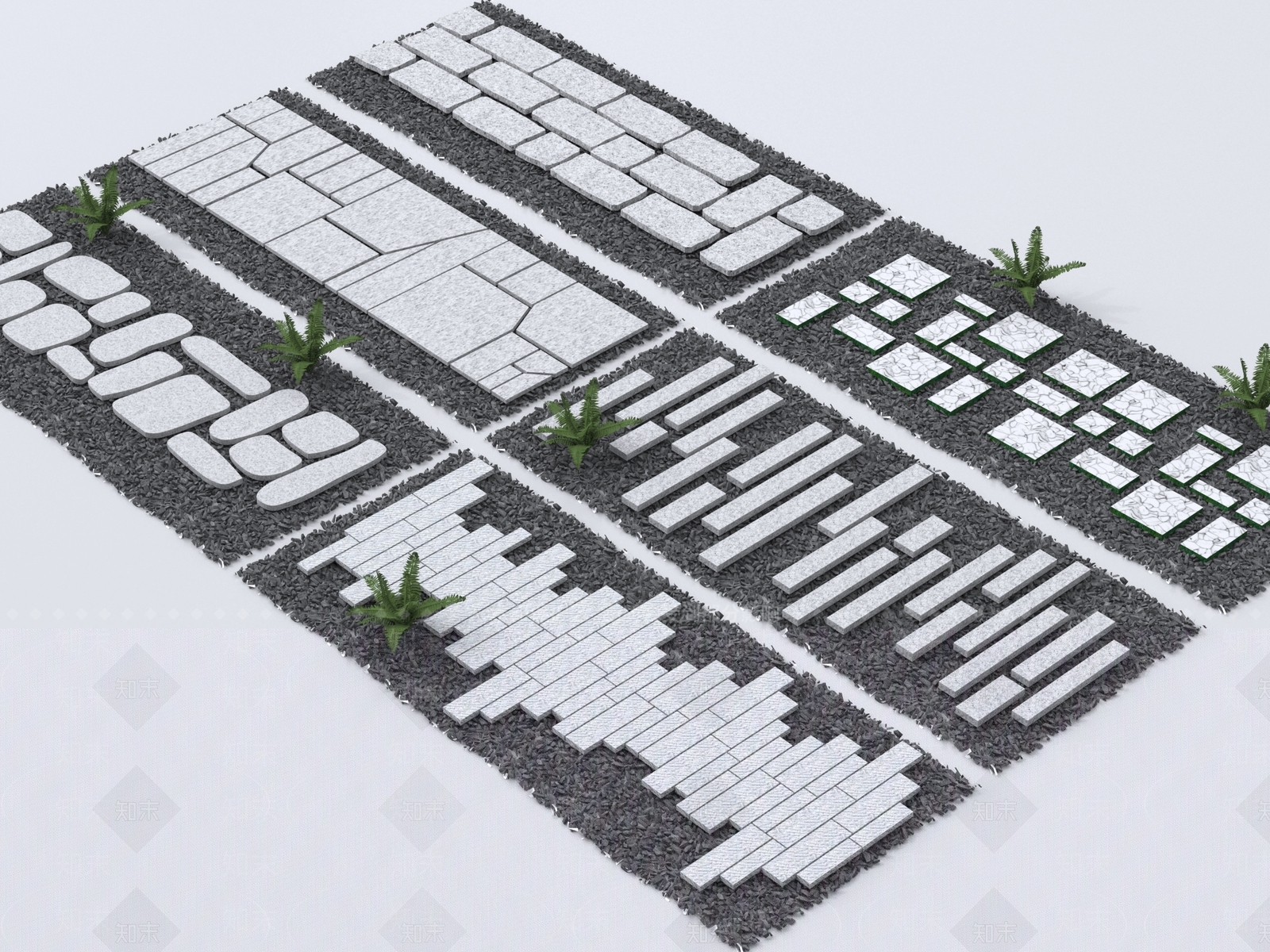 现代主义地面拼花3D模型下载【ID:1229354683】