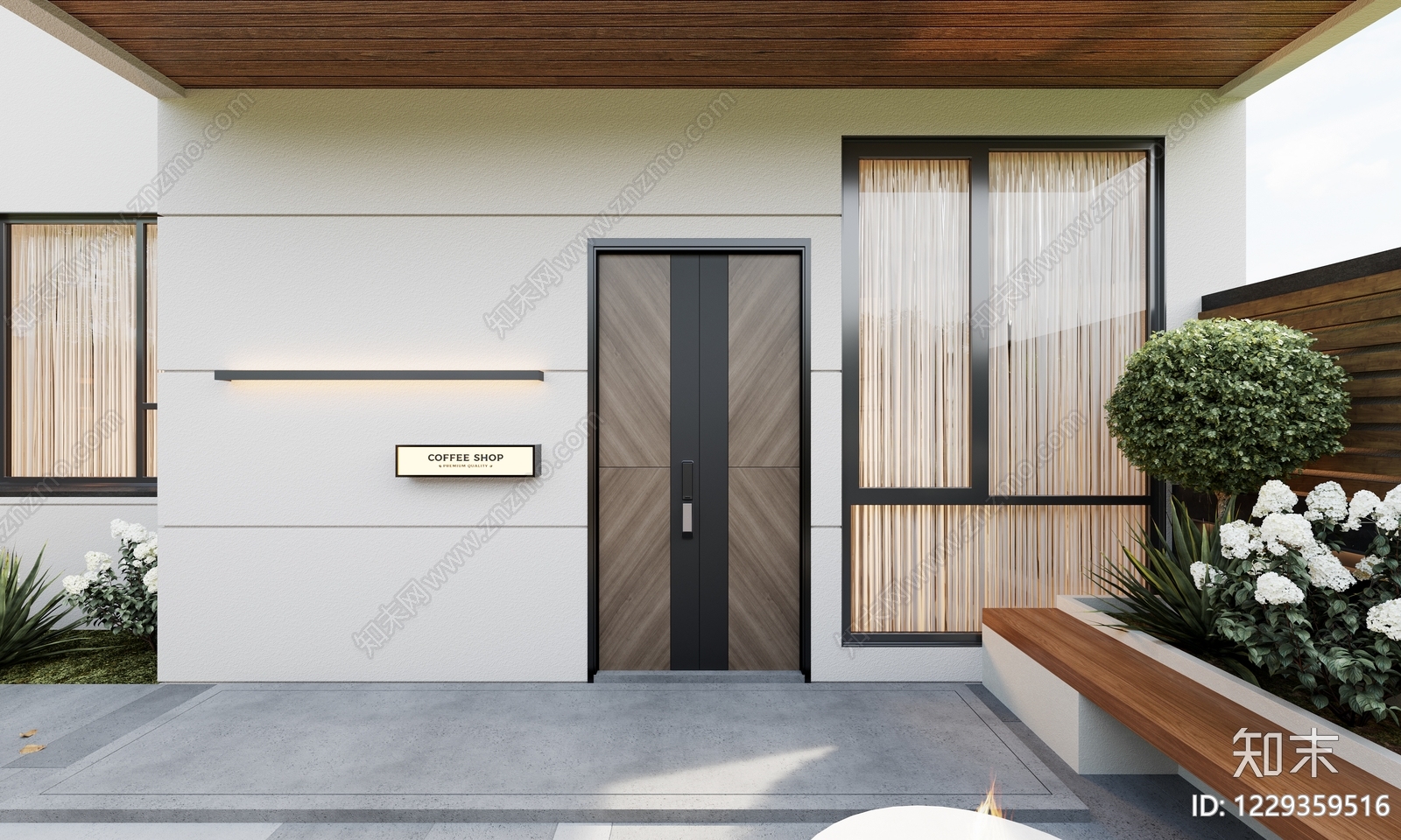 现代简约庭院3D模型下载【ID:1229359516】