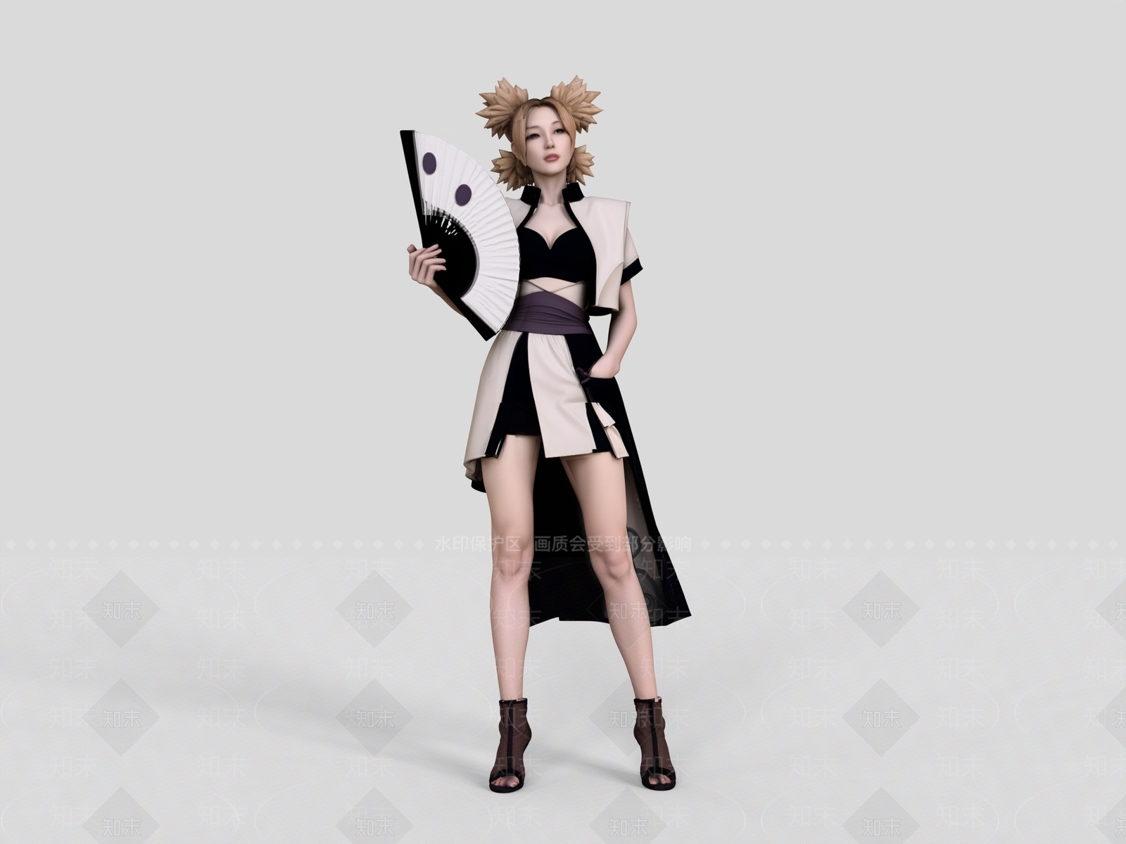 新中式虚拟人物3D模型下载【ID:1229368101】