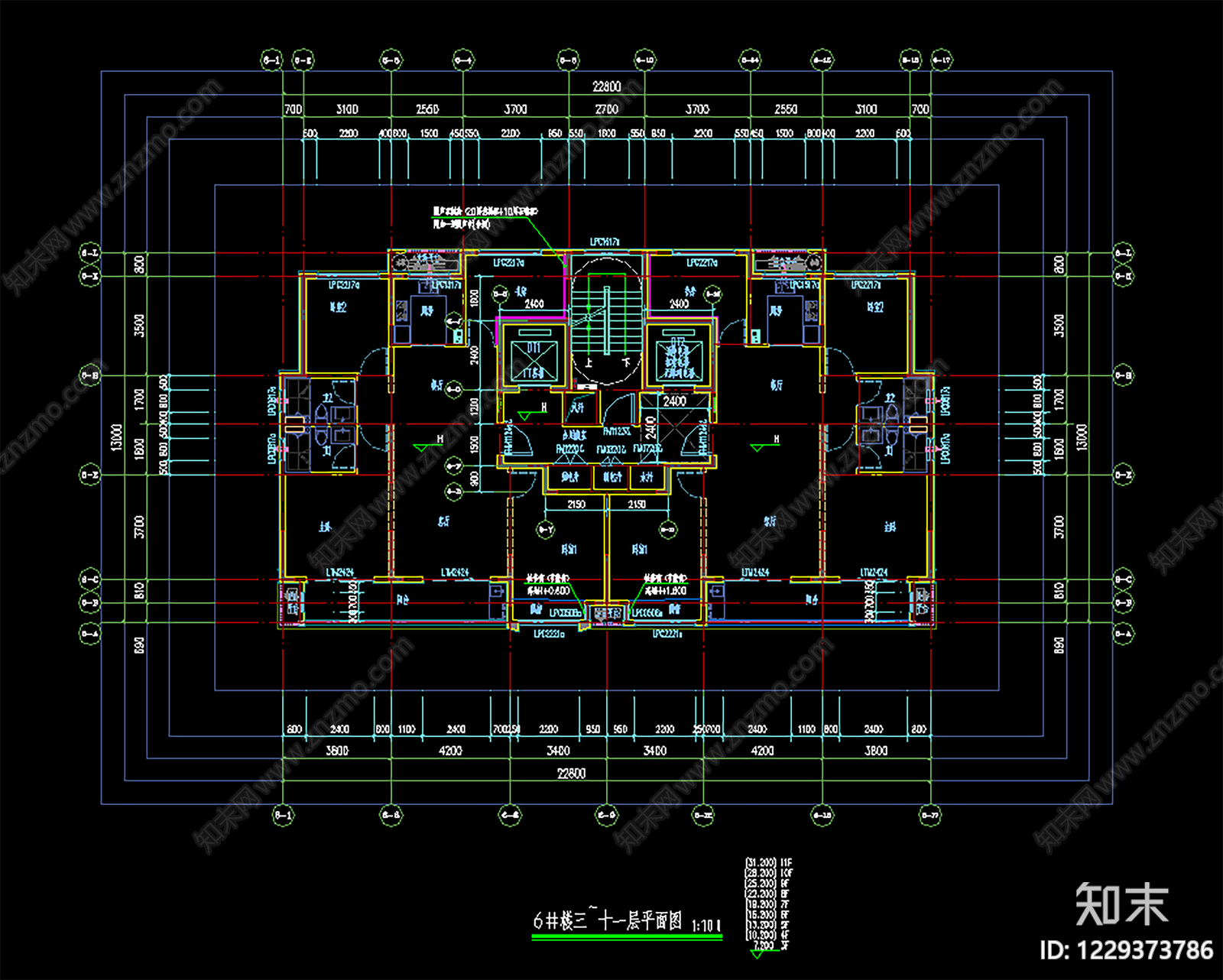 保障性住房cad施工图下载【ID:1229373786】