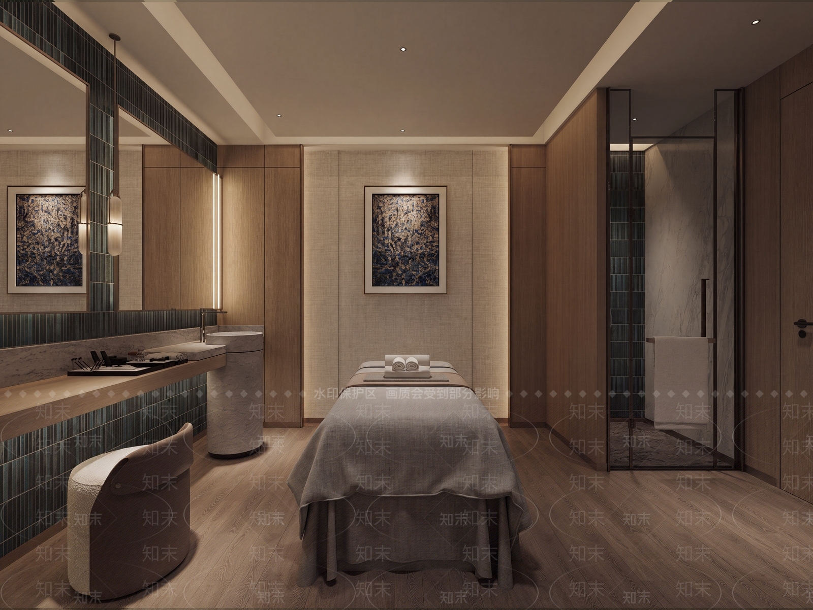 新中式美容院3D模型下载【ID:1229376675】