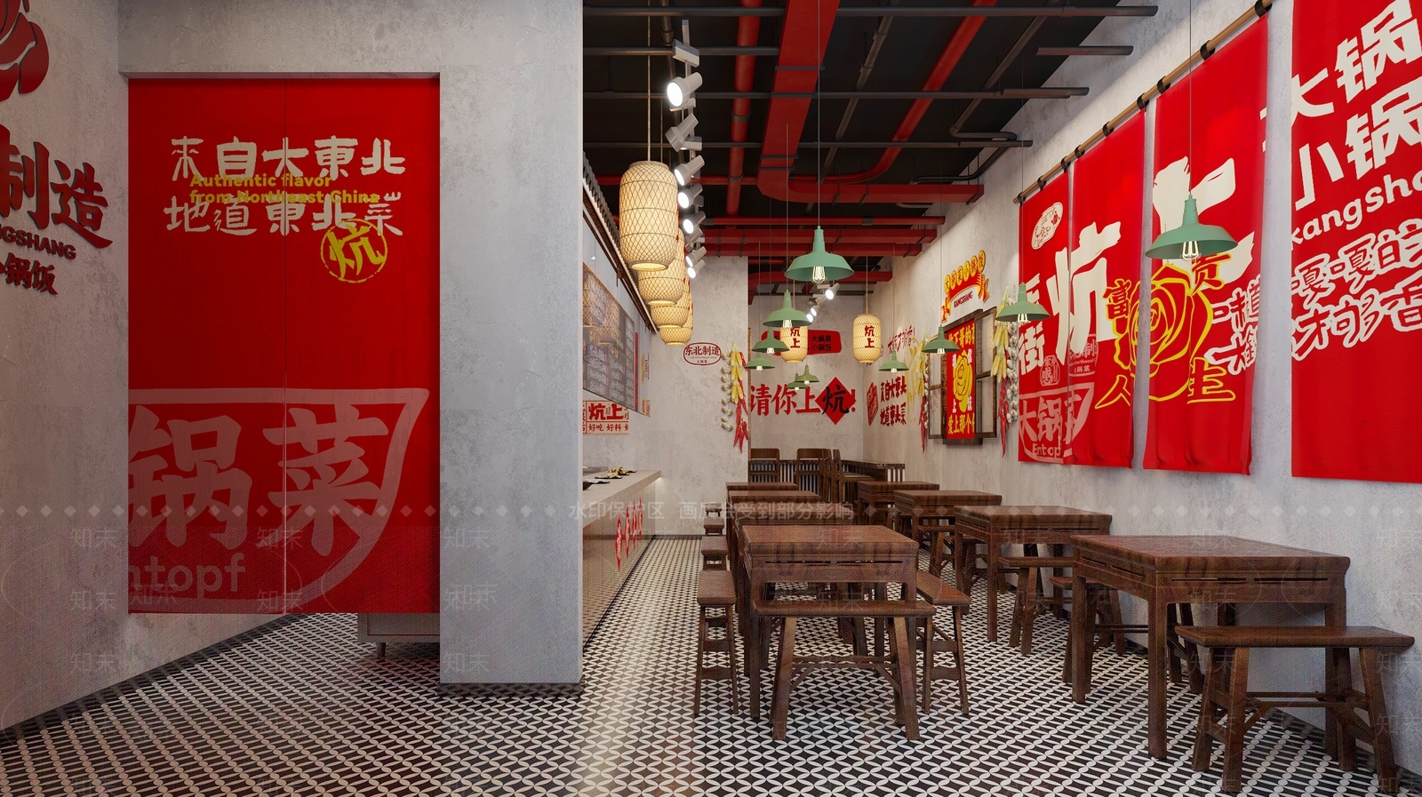 复古工业风中餐厅3D模型下载【ID:1229376829】
