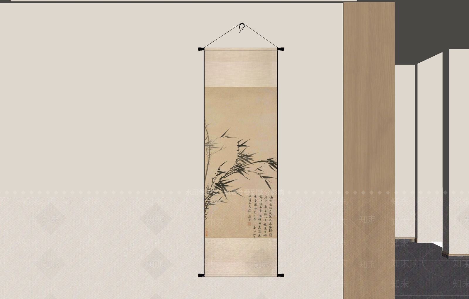新中式挂画SU模型下载【ID:1229378930】