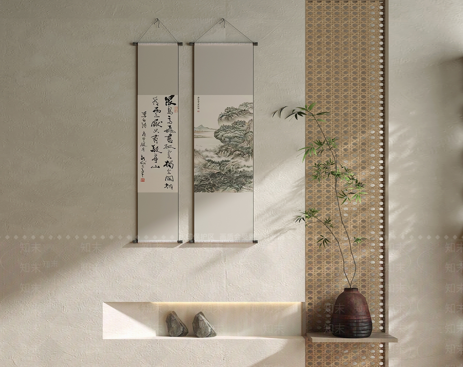 新中式字画3D模型下载【ID:1229387430】