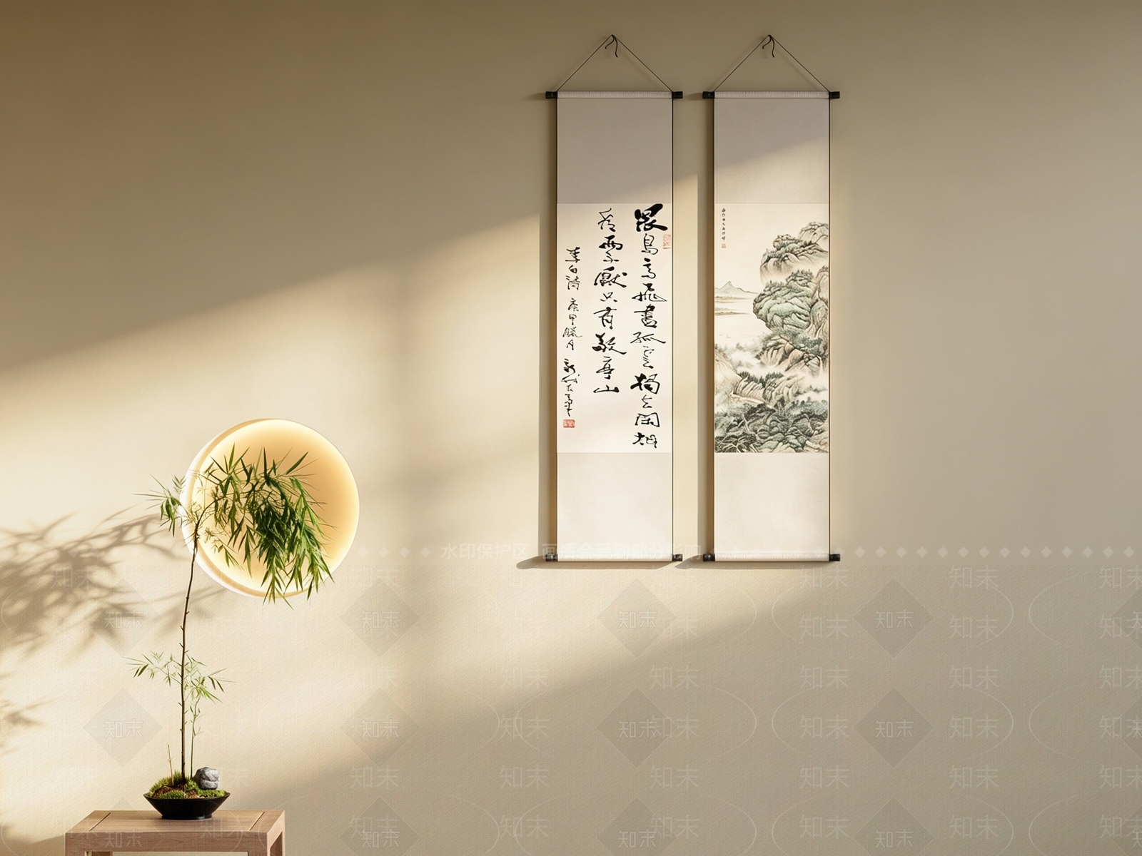 新中式字画3D模型下载【ID:1229387859】