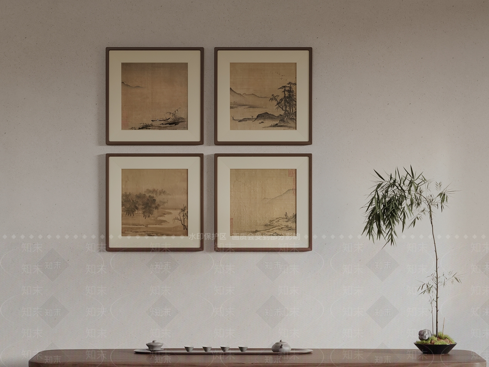 宋式美学宋式挂画3D模型下载【ID:1229396222】