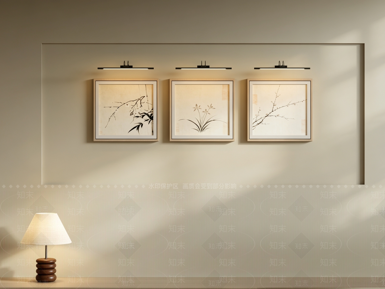 新中式挂画组合SU模型下载【ID:1229400308】