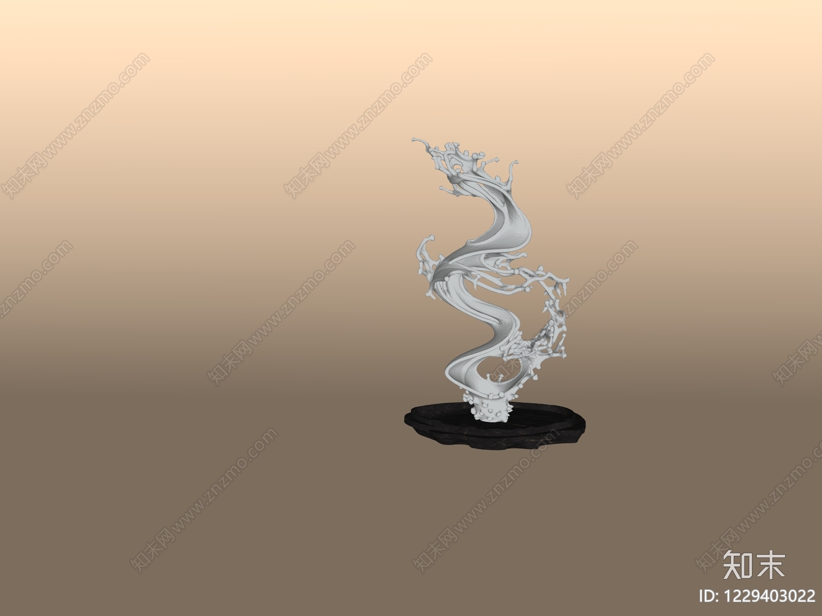 新中式雕塑摆件SU模型下载【ID:1229403022】