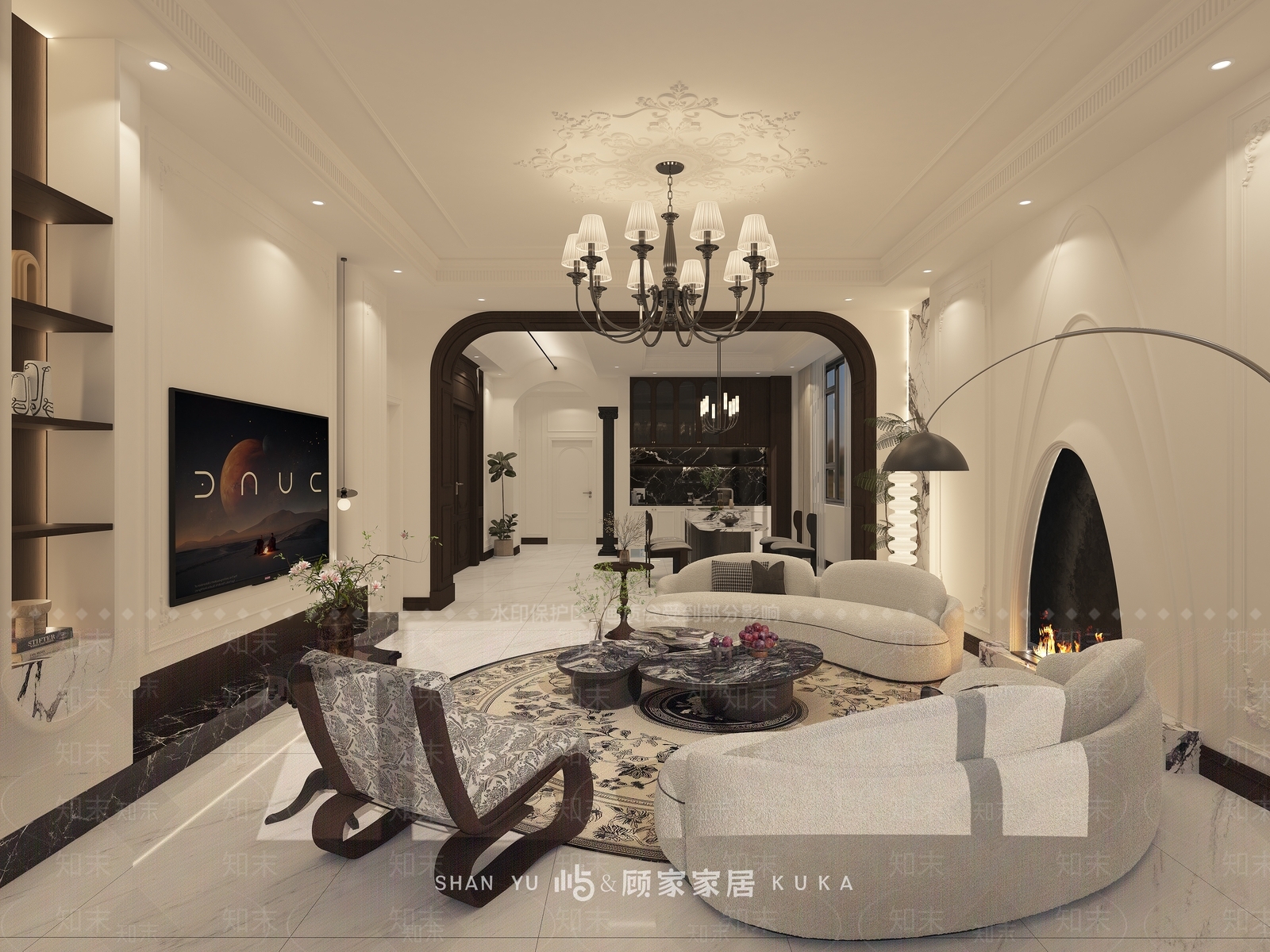 法式客餐厅3D模型下载【ID:1229417010】