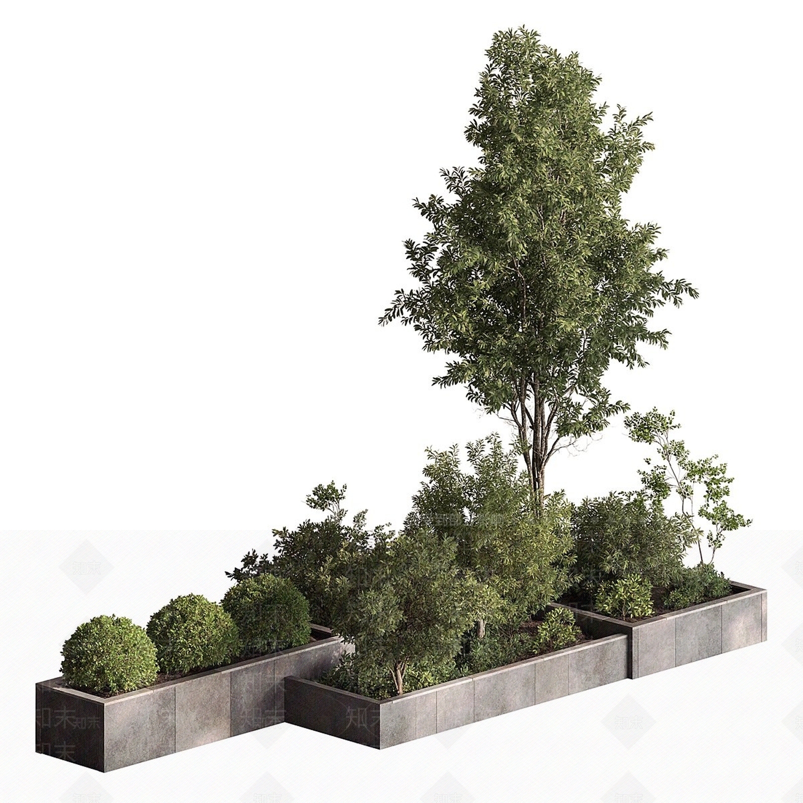 现代主义树池3D模型下载【ID:1229439970】