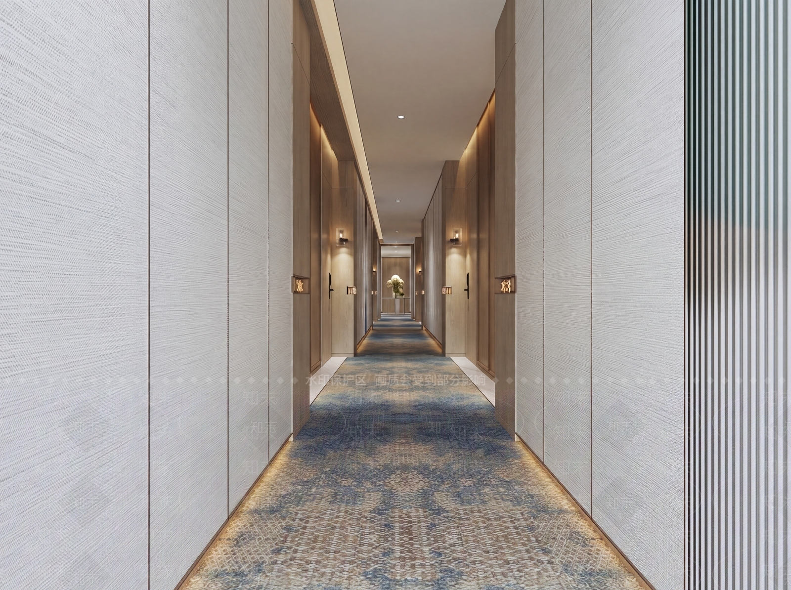 轻奢酒店走廊3D模型下载【ID:1229452109】