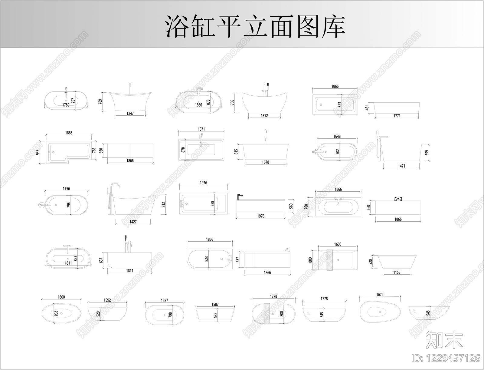 卫浴设施cad施工图下载【ID:1229457126】