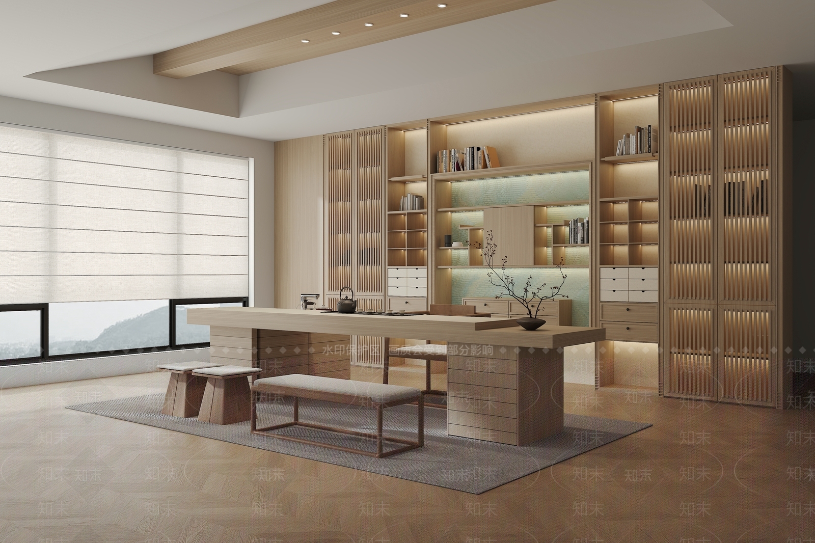 新中式茶室3D模型下载【ID:1229460518】