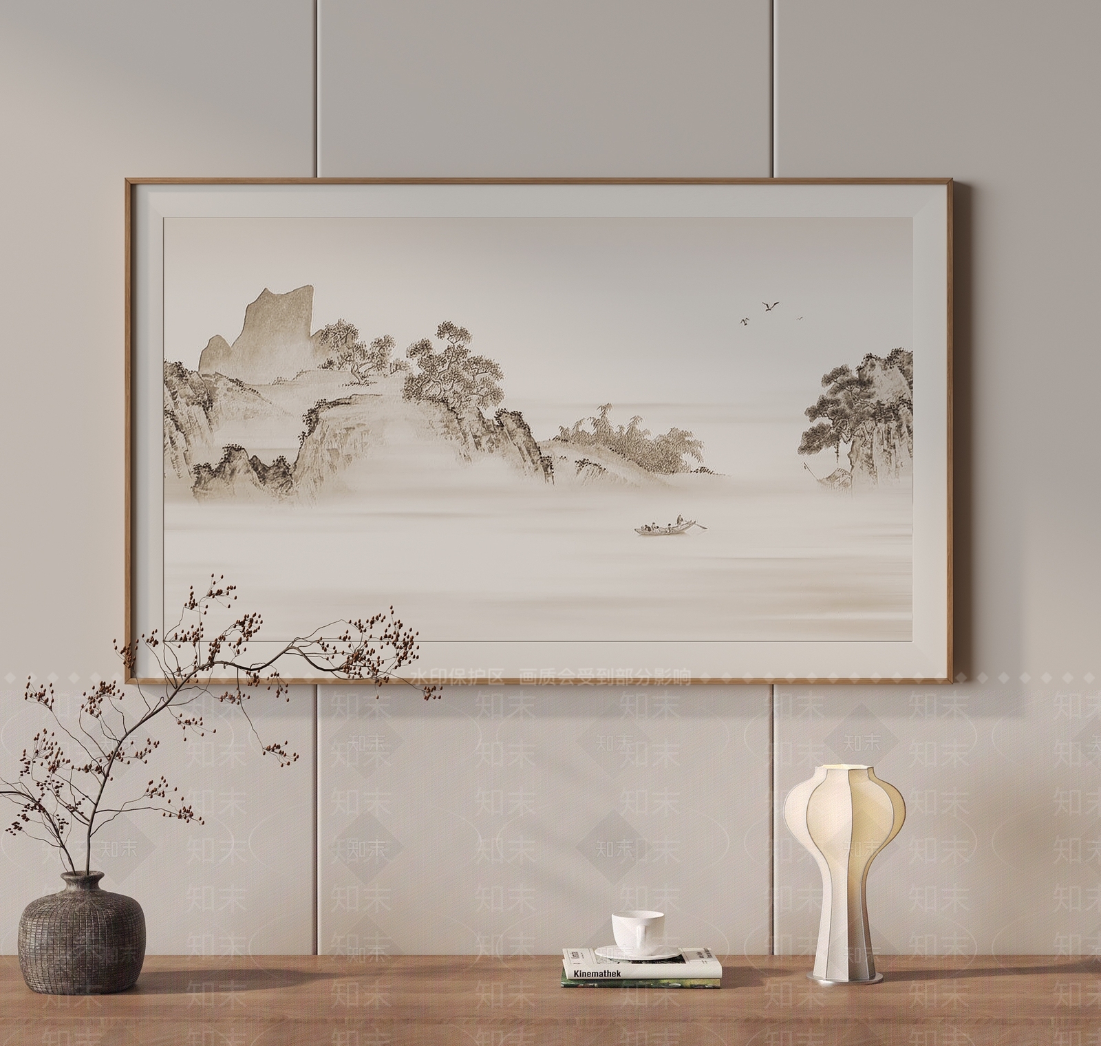 新中式山水画3D模型下载【ID:1229459780】