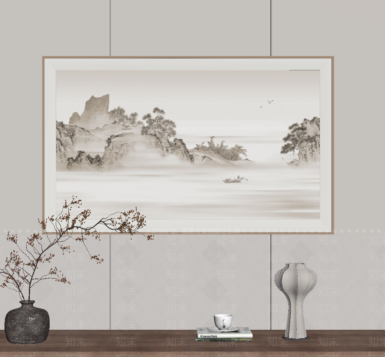 新中式山水画SU模型下载【ID:1229460052】