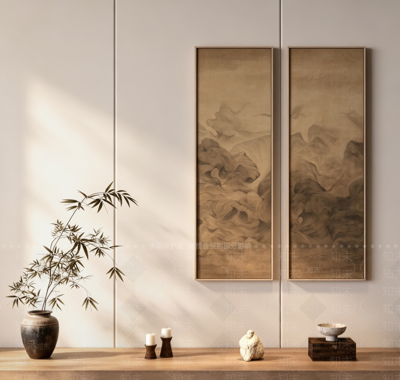 新中式宋式挂画3D模型下载【ID:1229461613】