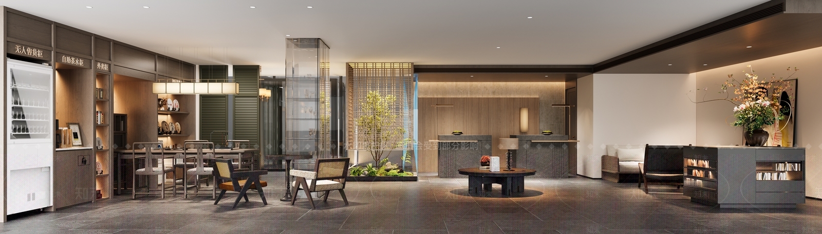 新中式酒店大堂3D模型下载【ID:1229462043】