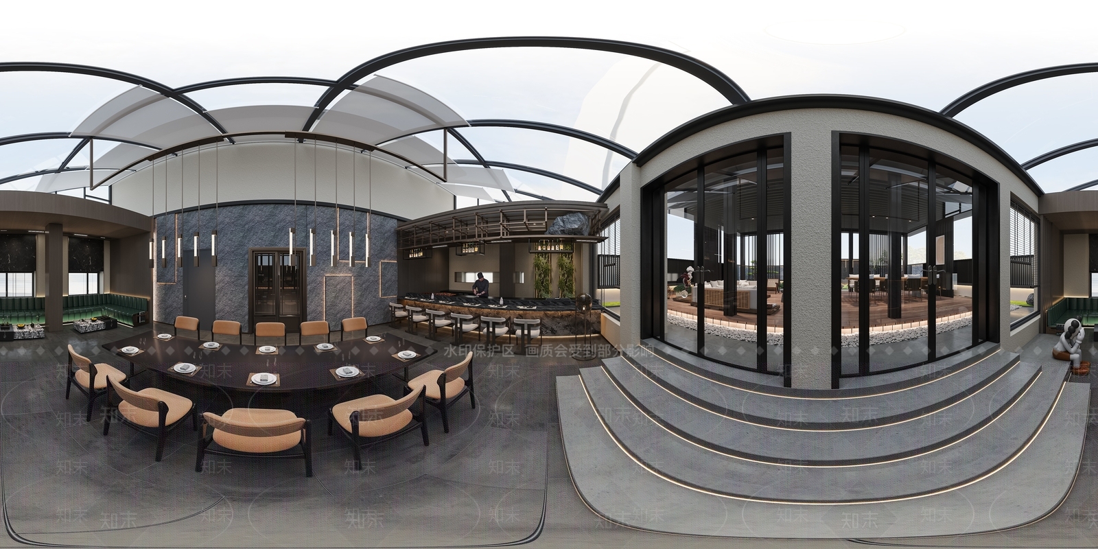新中式其他餐饮空间3D模型下载【ID:1229463586】