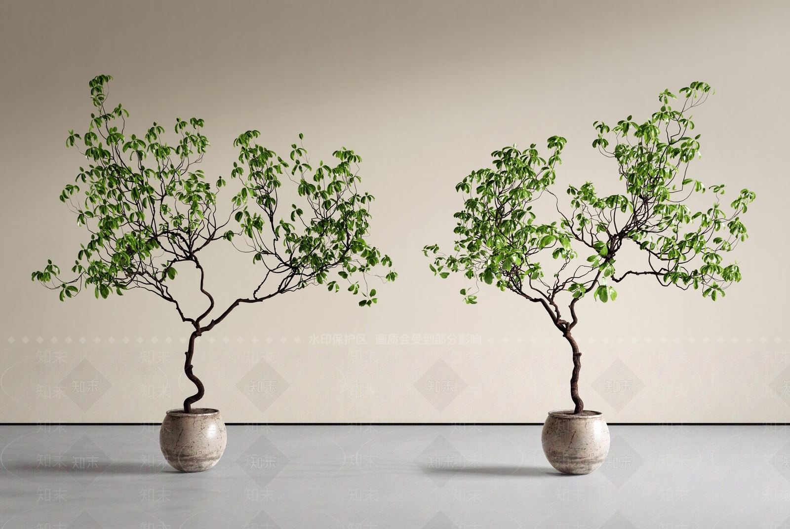 禅意盆栽3D模型下载【ID:1229464665】