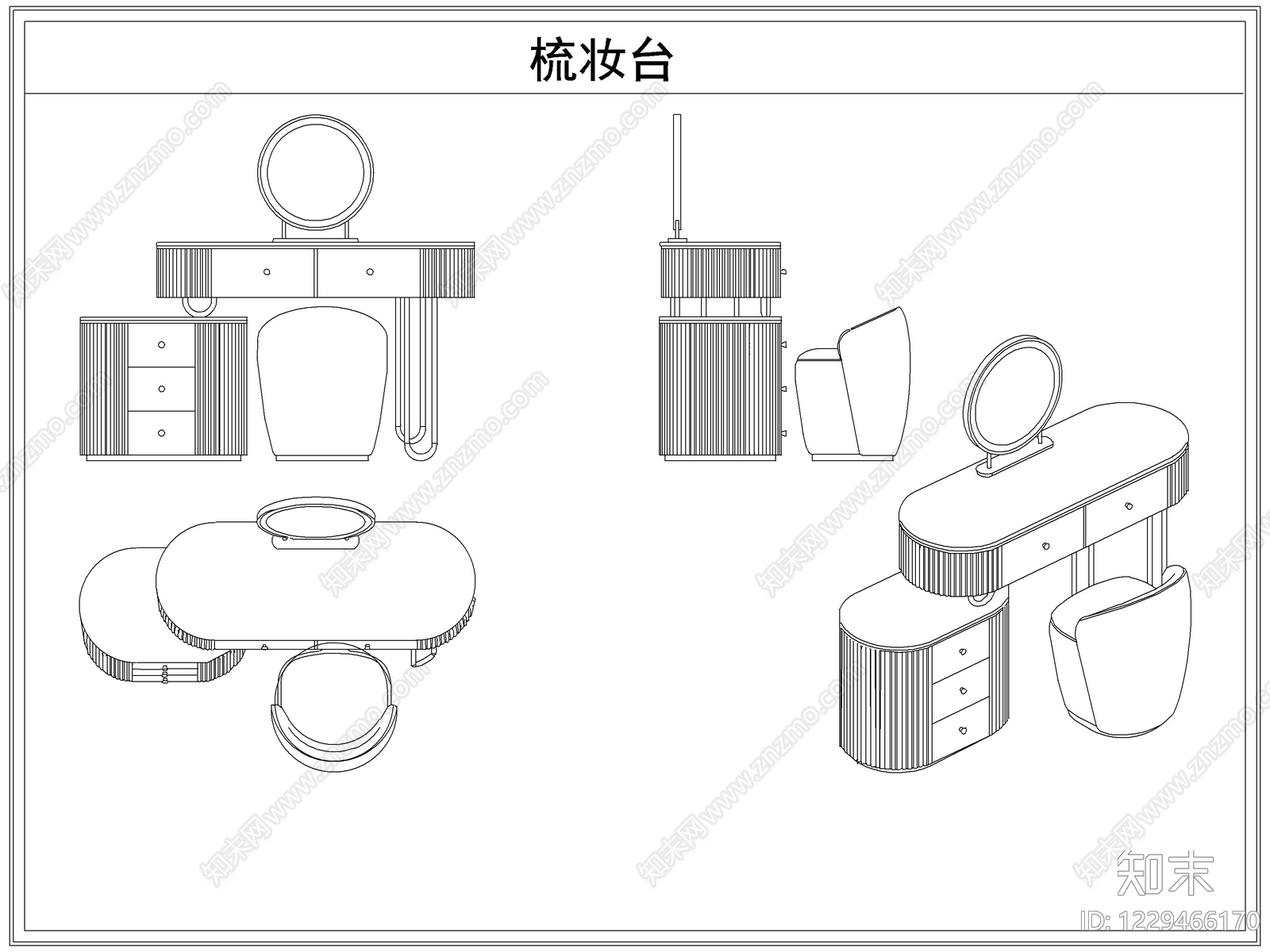 桌椅cad施工图下载【ID:1229466170】
