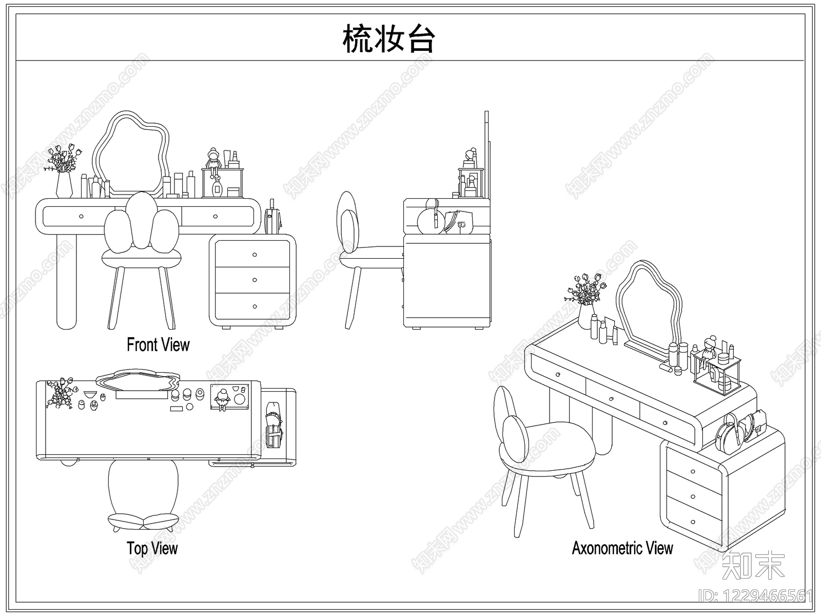 桌椅cad施工图下载【ID:1229466561】