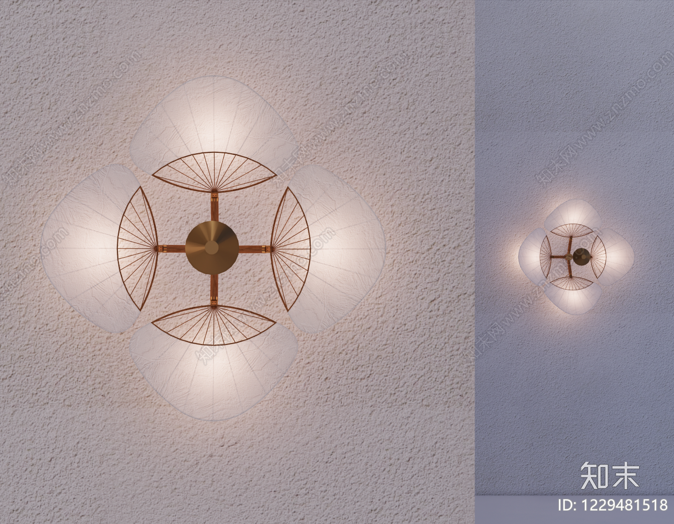 新中式壁灯3D模型下载【ID:1229481518】