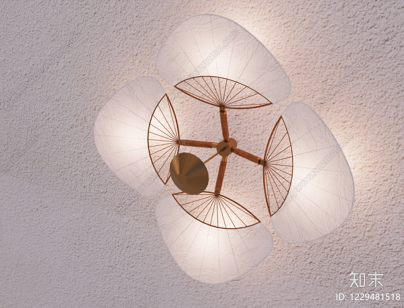 新中式壁灯3D模型下载【ID:1229481518】