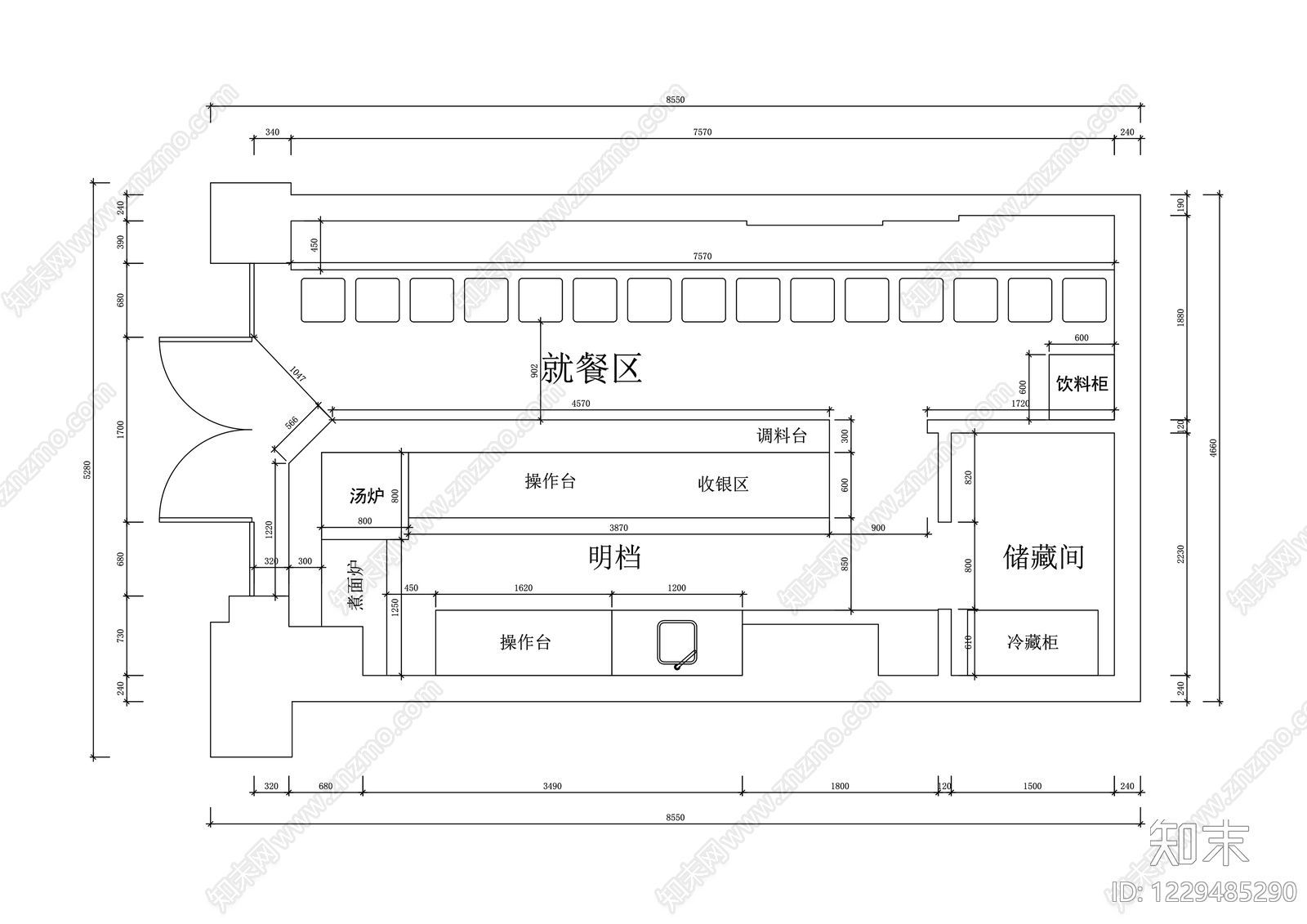 其他餐饮空间cad施工图下载【ID:1229485290】