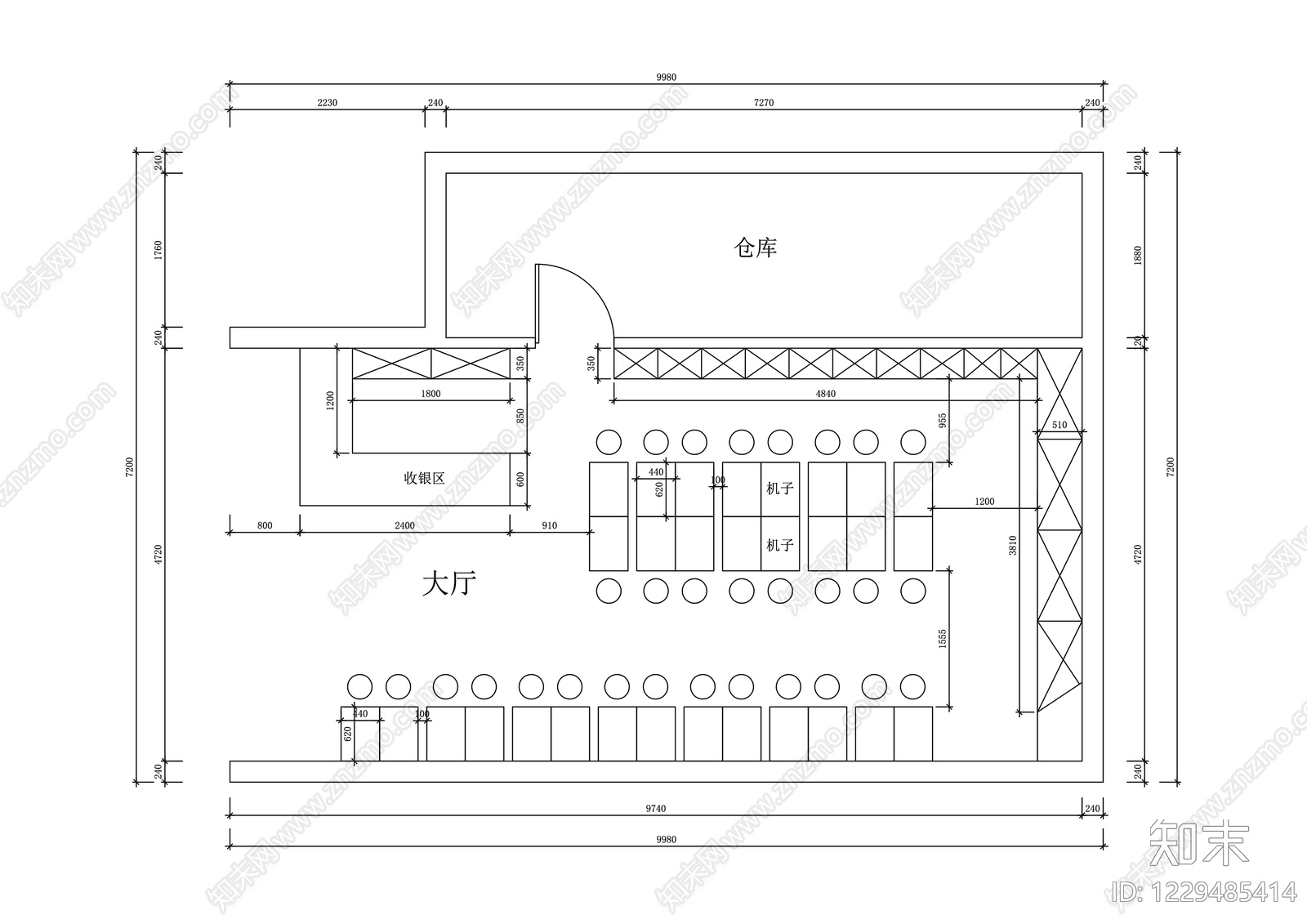 其他商业空间cad施工图下载【ID:1229485414】