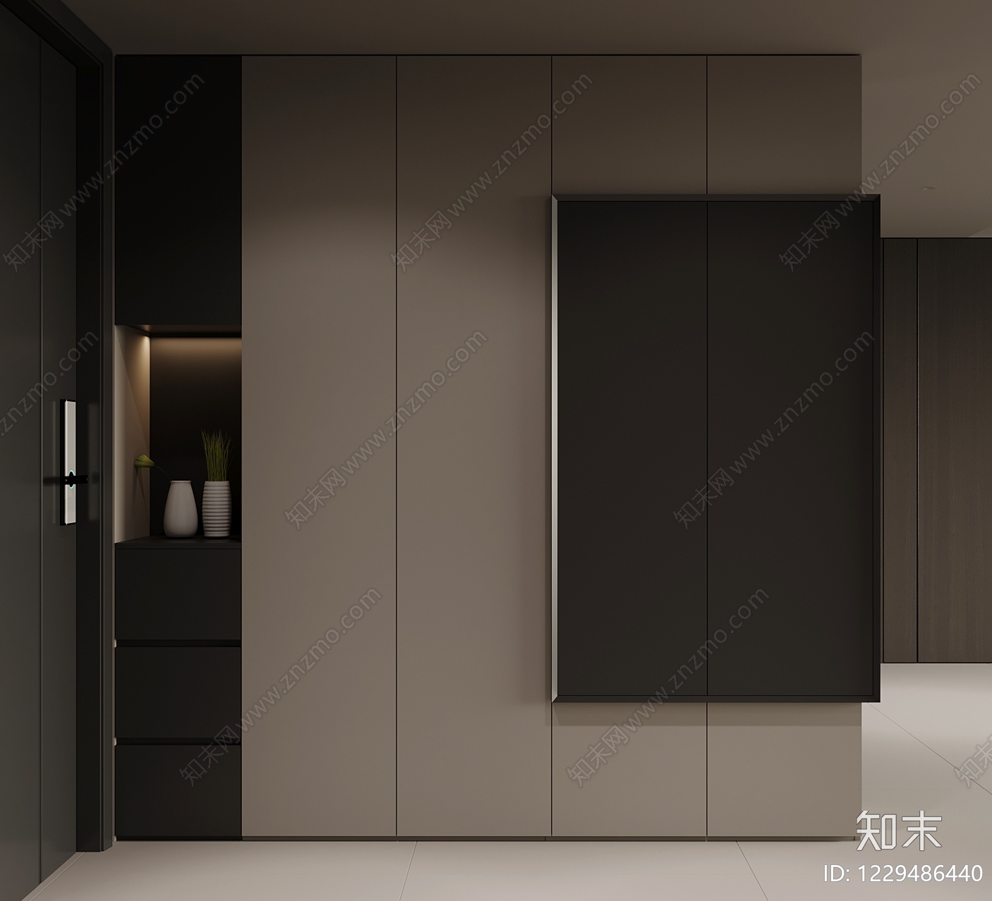 意式极简玄关SU模型下载【ID:1229486440】