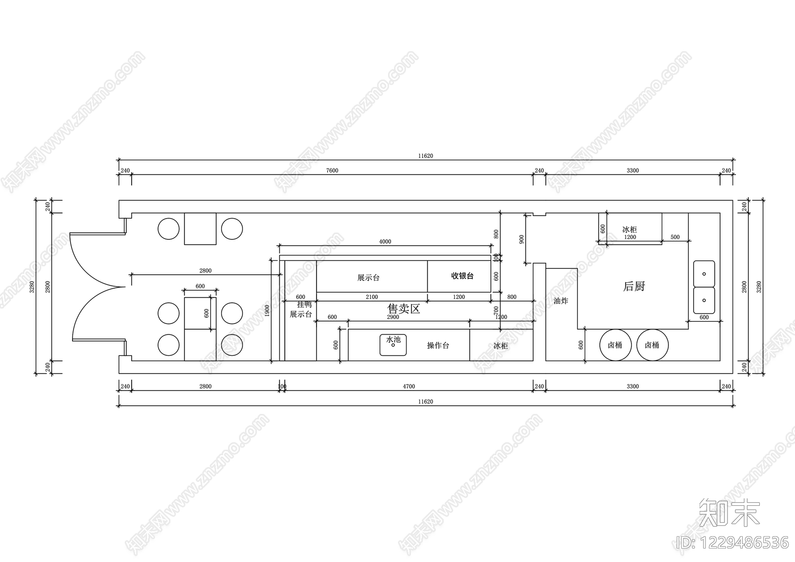 其他餐饮空间cad施工图下载【ID:1229486536】