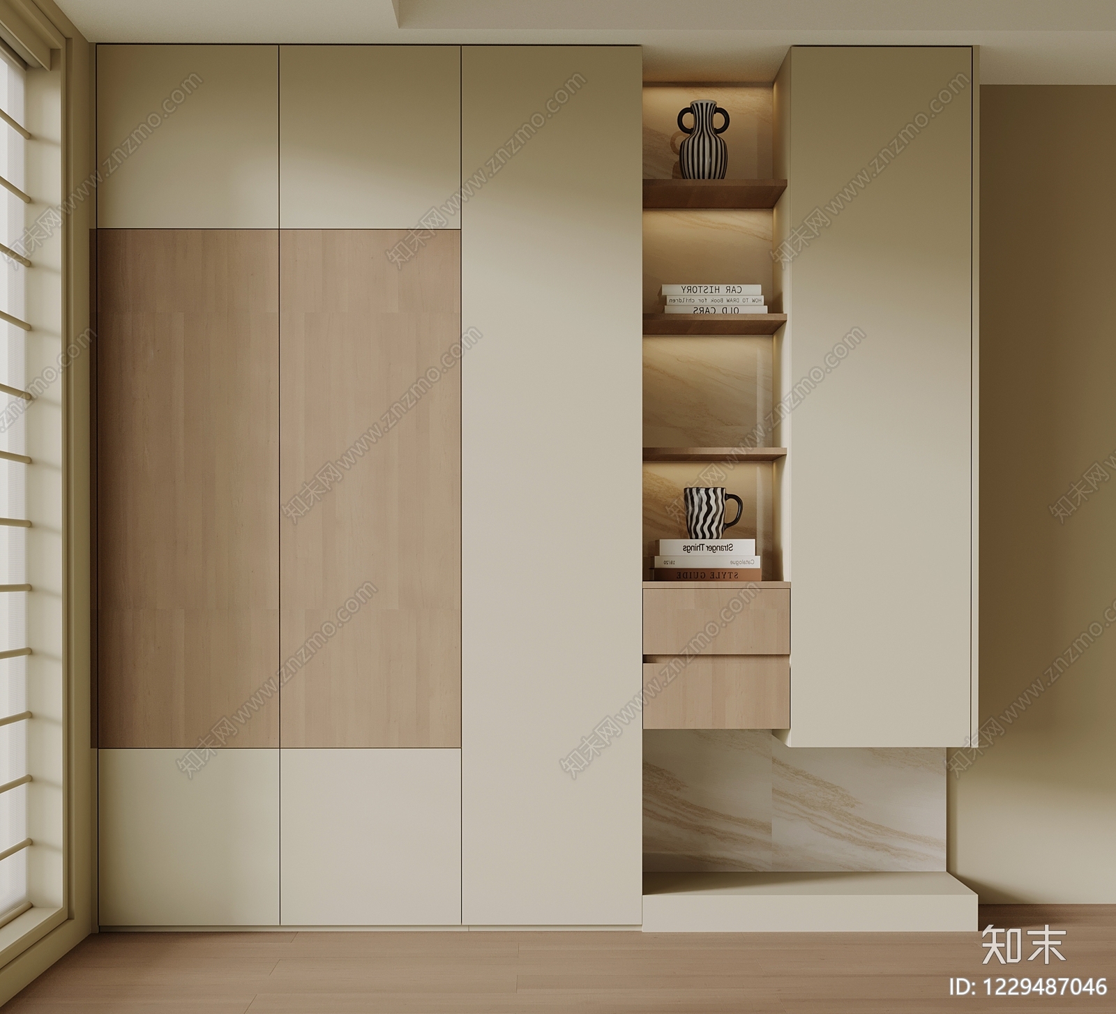 奶油风玄关SU模型下载【ID:1229487046】
