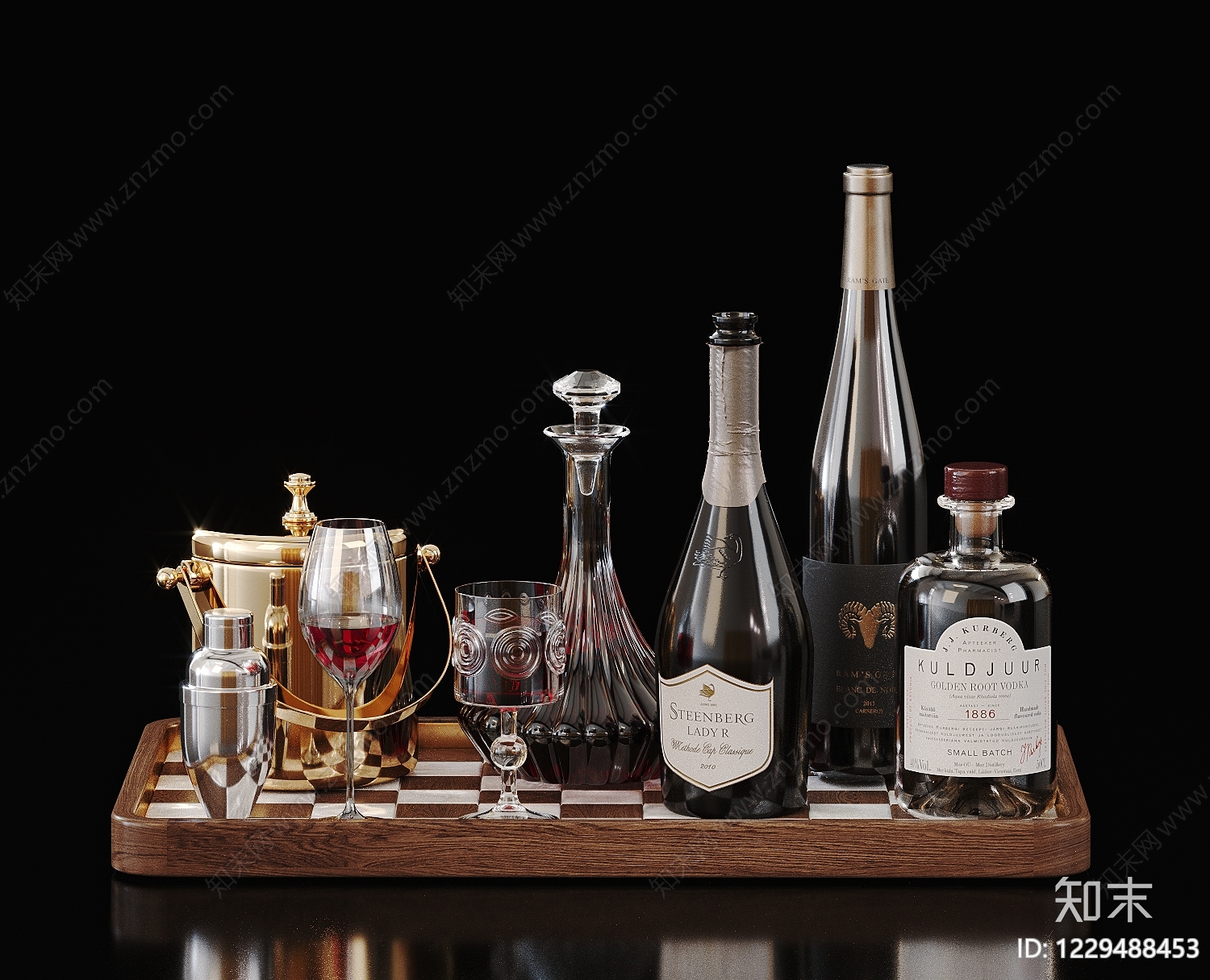 轻奢酒具SU模型下载【ID:1229488453】