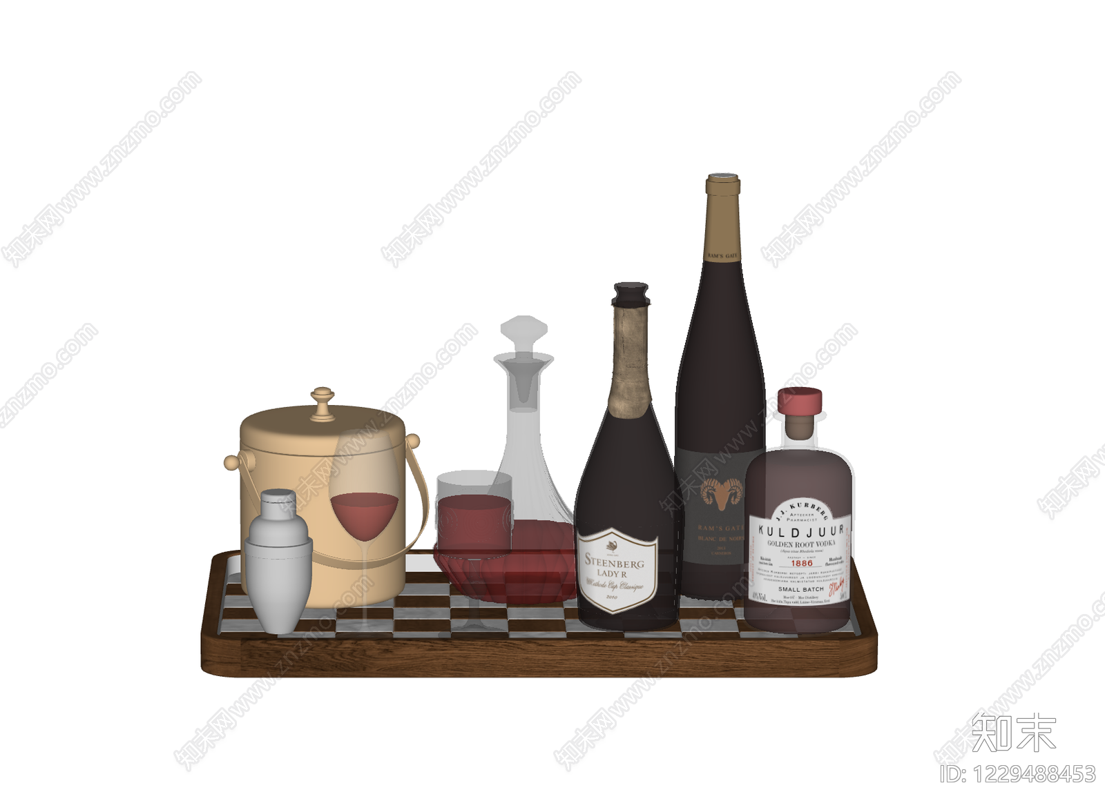 轻奢酒具SU模型下载【ID:1229488453】