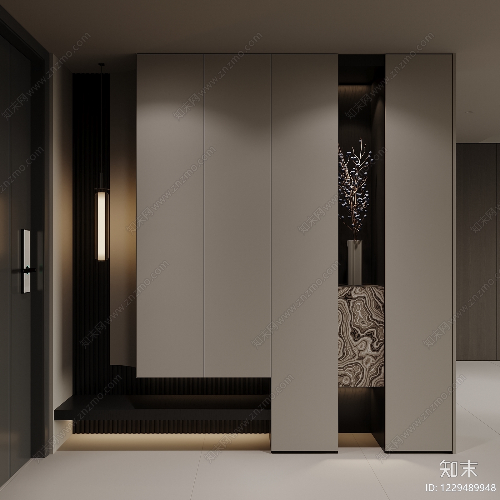 意式极简玄关SU模型下载【ID:1229489948】