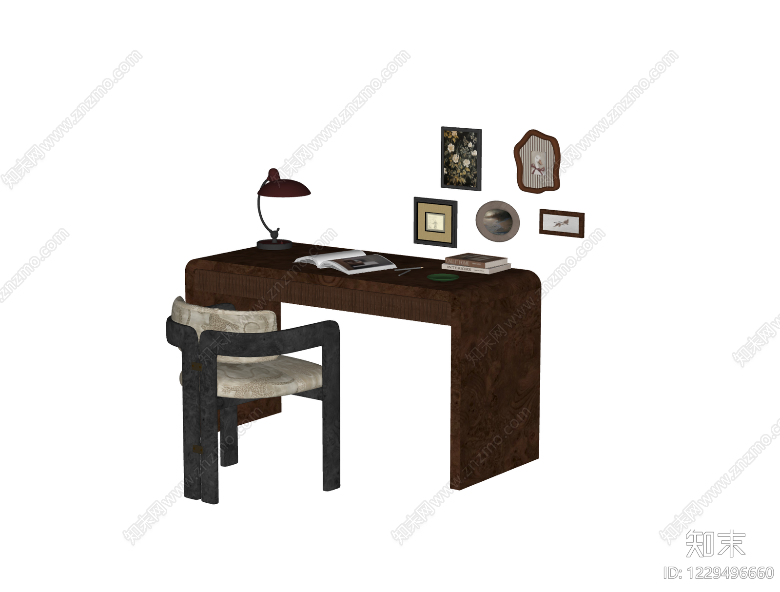 中古风书桌椅SU模型下载【ID:1229496660】
