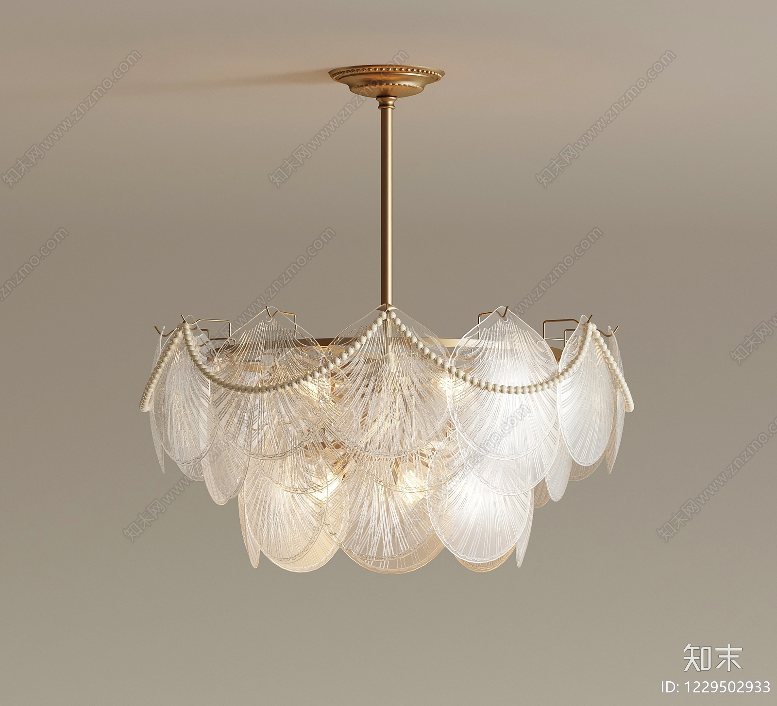 法式艺术吊灯3D模型下载【ID:1229502933】