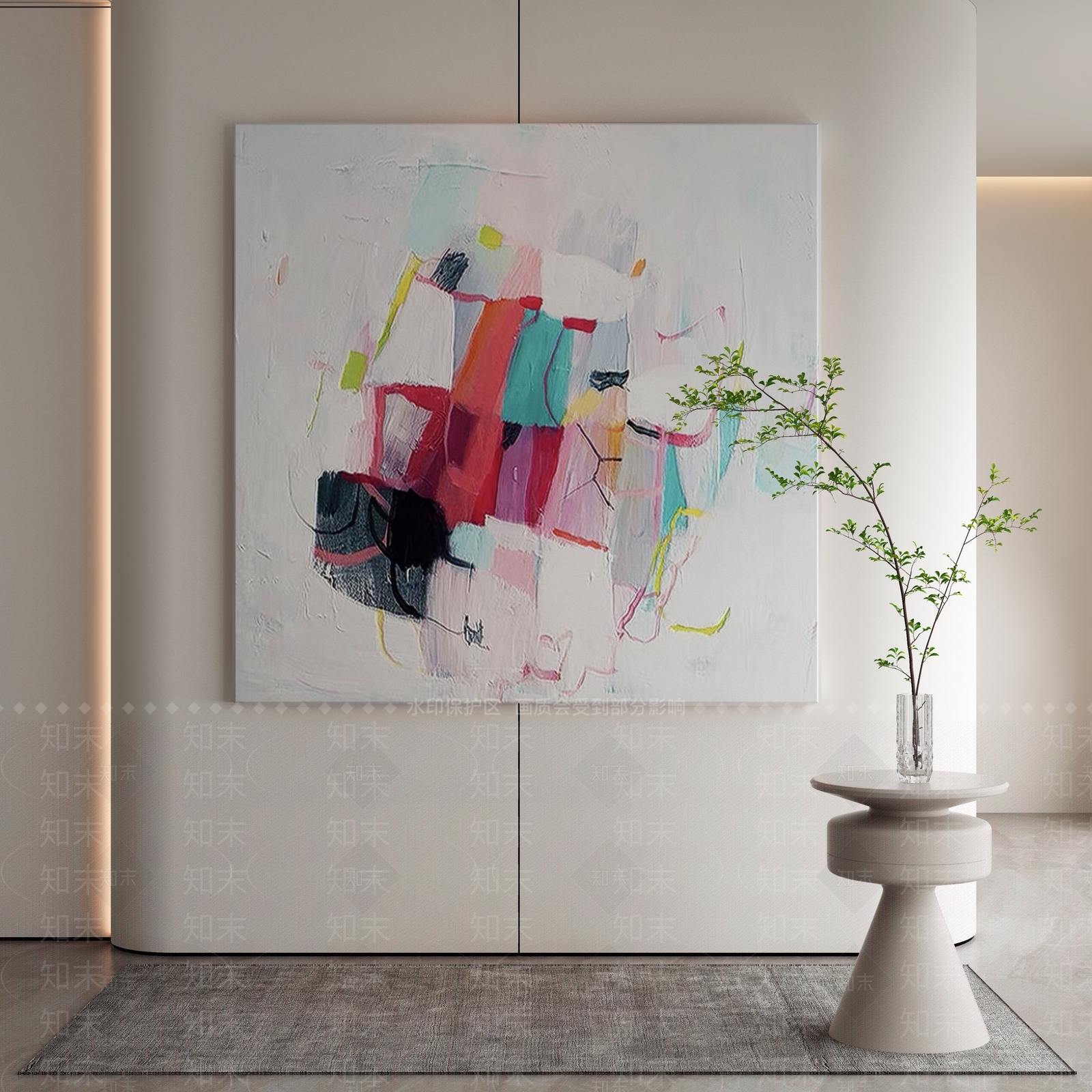 奶油风抽象挂画3D模型下载【ID:1229506465】