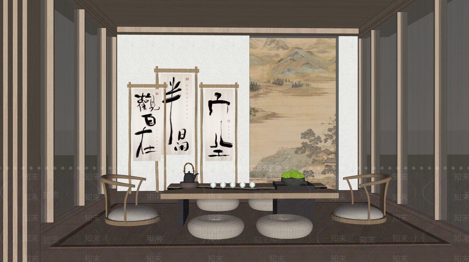 新中式亭子SU模型下载【ID:1229510964】