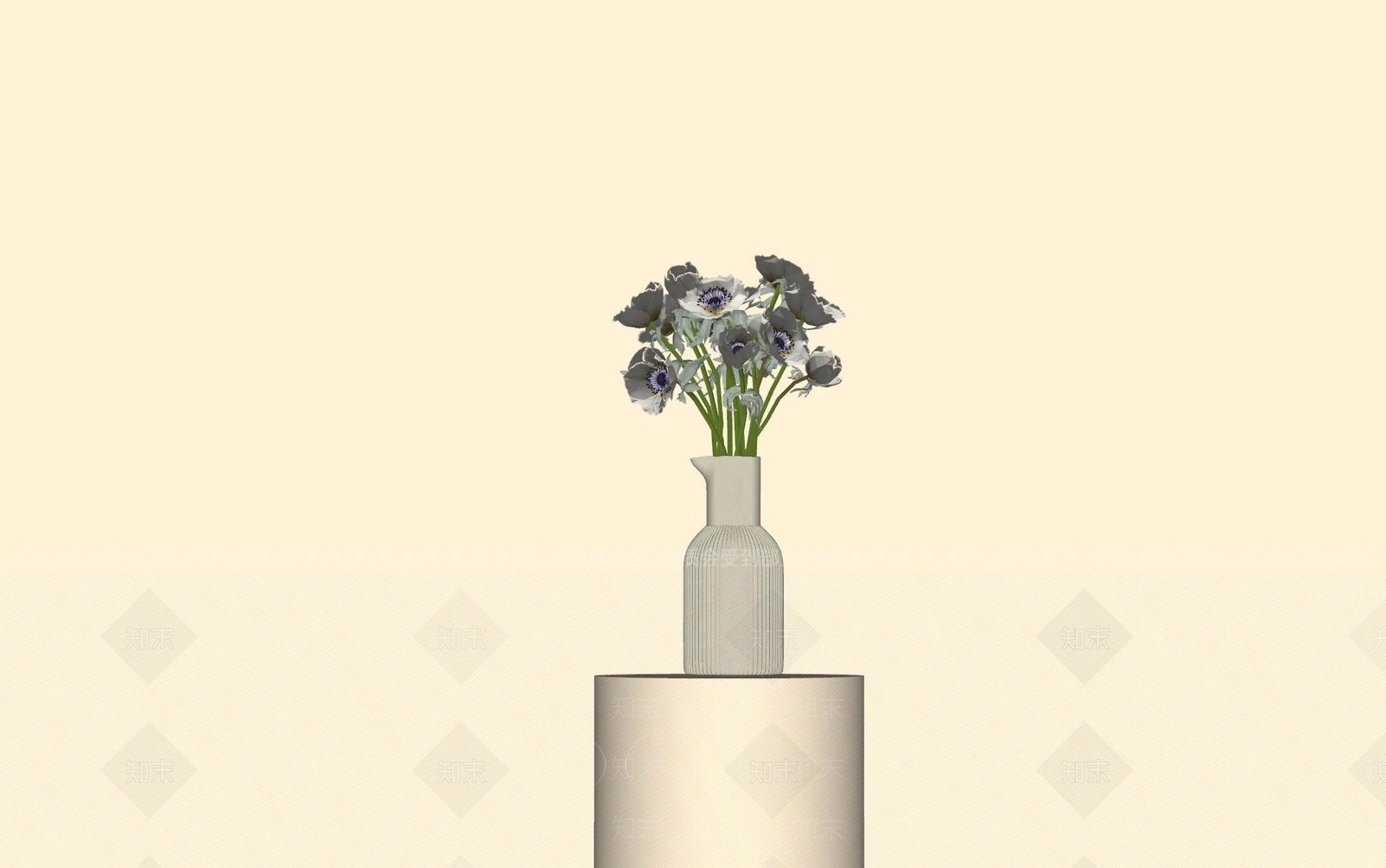 侘寂花艺SU模型下载【ID:1229514979】