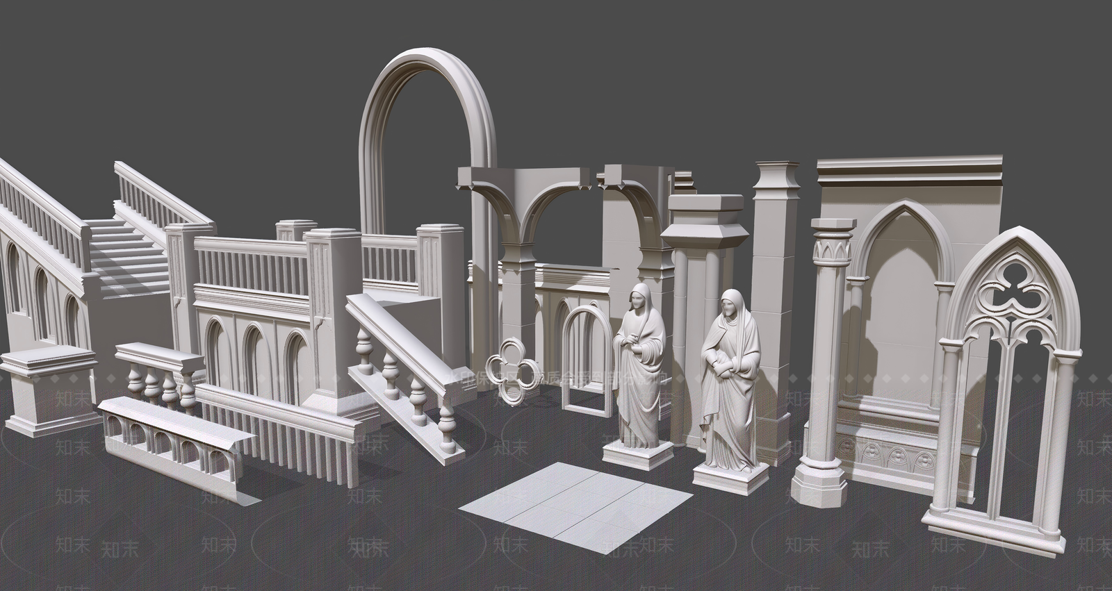 哥特式其他局部构件3D模型下载【ID:1229523274】