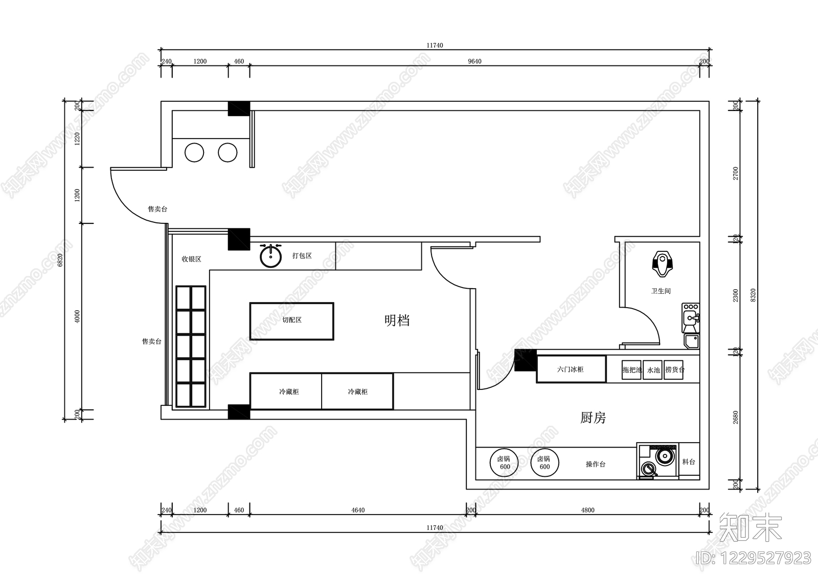 其他餐饮空间cad施工图下载【ID:1229527923】