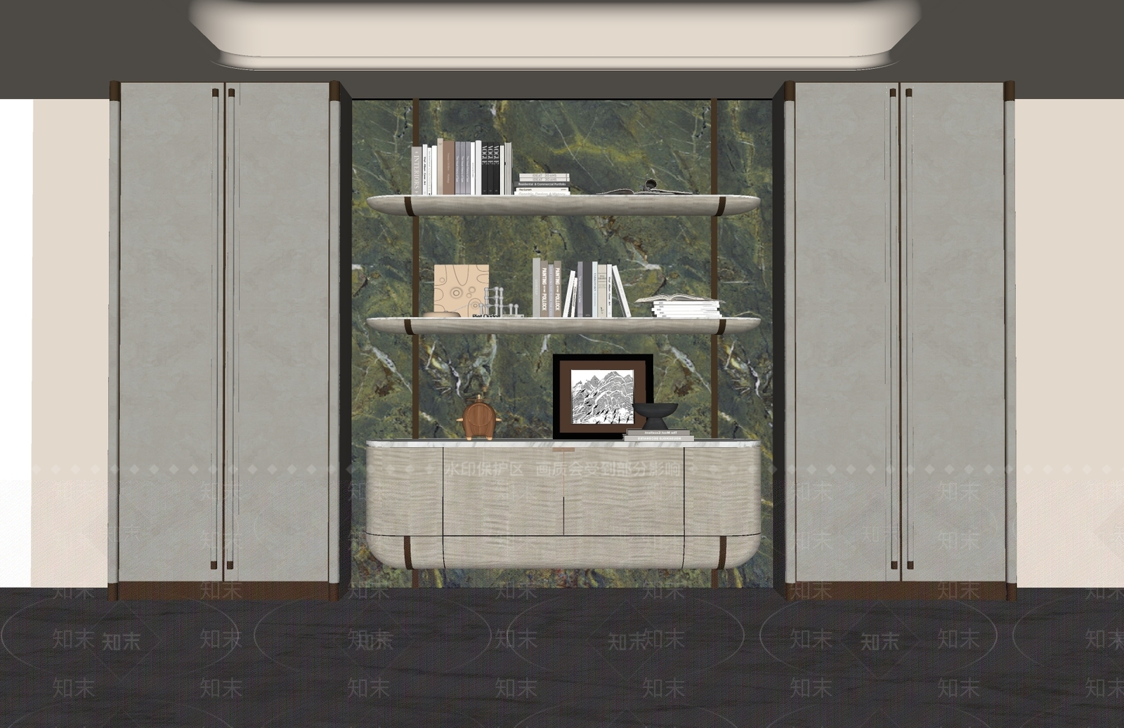 轻奢书柜SU模型下载【ID:1229528494】